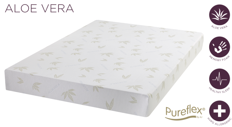 pureflex aloe vera memory foam mattress luxury comfort healthy sleep