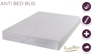 PureFlex Anti Bed Bug Memory Mattress with memory foam and hypoallergenic Reflex base