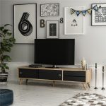 Eduardo-TV-Stand-Large-TV-Cabinet-with-Storage-TV-Media-Unit-Black-Oak-296760930381 – product image