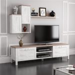 White-TV-Cabinet-With-Floating-ShelfWall-Unit-296564641973-3 – product image