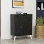 LEMI-MULTIPURPOSE-SHOE-CABINET-FINISHED-IN-BLACK-WHITE-CHROME-296660086304 – product image