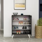 LEMI-MULTIPURPOSE-SHOE-CABINET-FINISHED-IN-BLACK-WHITE-CHROME-296660086304-3 – product image