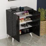 LEMI-MULTIPURPOSE-SHOE-CABINET-FINISHED-IN-BLACK-WHITE-CHROME-296660086304-4 – product image