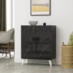 LEMI-MULTIPURPOSE-SHOE-CABINET-FINISHED-IN-BLACK-WHITE-CHROME-296660086304-7 – product image