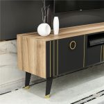 Monity-Black-and-Gold-TV-Cabinet-With-Floating-Shelf-Wall-Unit-296564642314-2 – product image