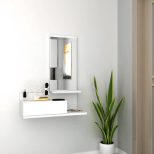 AYNALI-Wall-Mounted-Console-Dressing-Table-With-Mirror-White-297238340885 – product image