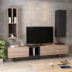 Diany-Large-TV-Cabinet-With-Floating-ShelvesWall-Unit-Bookcase-Wallnut-296564645065-2 – product image
