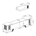 Modern-TV-Cabinet-with-2-Side-Tables-Floating-Wall-Shelf-White-296534087465-5 – product image