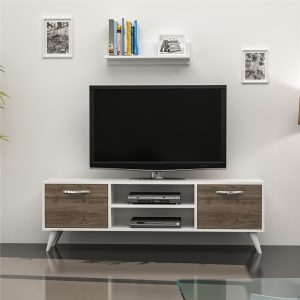 Horus-TV-Stand-Cabinet-120cm-Finished-in-White-Walnut-With-Floating-Shelve-296985481336 – product image