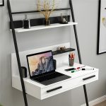 Hang-Wall-Mounted-Home-Office-Study-Desk-With-Floating-Shelve-White-Black-297229768767-2 – product image