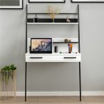 Hang-Wall-Mounted-Home-Office-Study-Desk-With-Floating-Shelve-White-Black-297229768767-3 – product image