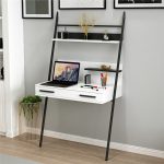 Hang-Wall-Mounted-Home-Office-Study-Desk-With-Floating-Shelve-White-Black-297229768767-4 – product image