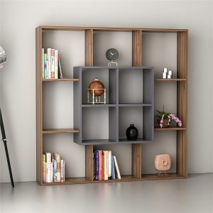 Leef-Decorative-Bookcase-WalnutAnthracite-296661442448 – product image