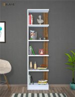 Pupis-Space-saving-Shelf-Bookcase-Walnut-and-White-296661507278-2 – product image