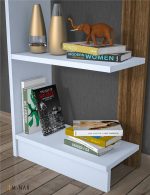 Pupis-Space-saving-Shelf-Bookcase-Walnut-and-White-296661507278-3 – product image