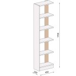 Pupis-Space-saving-Shelf-Bookcase-Walnut-and-White-296661507278-4 – product image