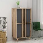Retro-Modern-Tall-SideboardCabinet-Finished-in-Anthracite-Grey-296535229898-3 – product image