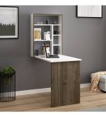 Magicbox-Folding-Wall-Mounted-Study-Desk-Table-WhiteIstanbul-Walnut-296729066219 – product image