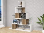 Pyramid-Bookcase-White-Walnut-296660447849 – product image