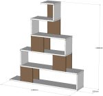 Pyramid-Bookcase-White-Walnut-296660447849-4 – product image